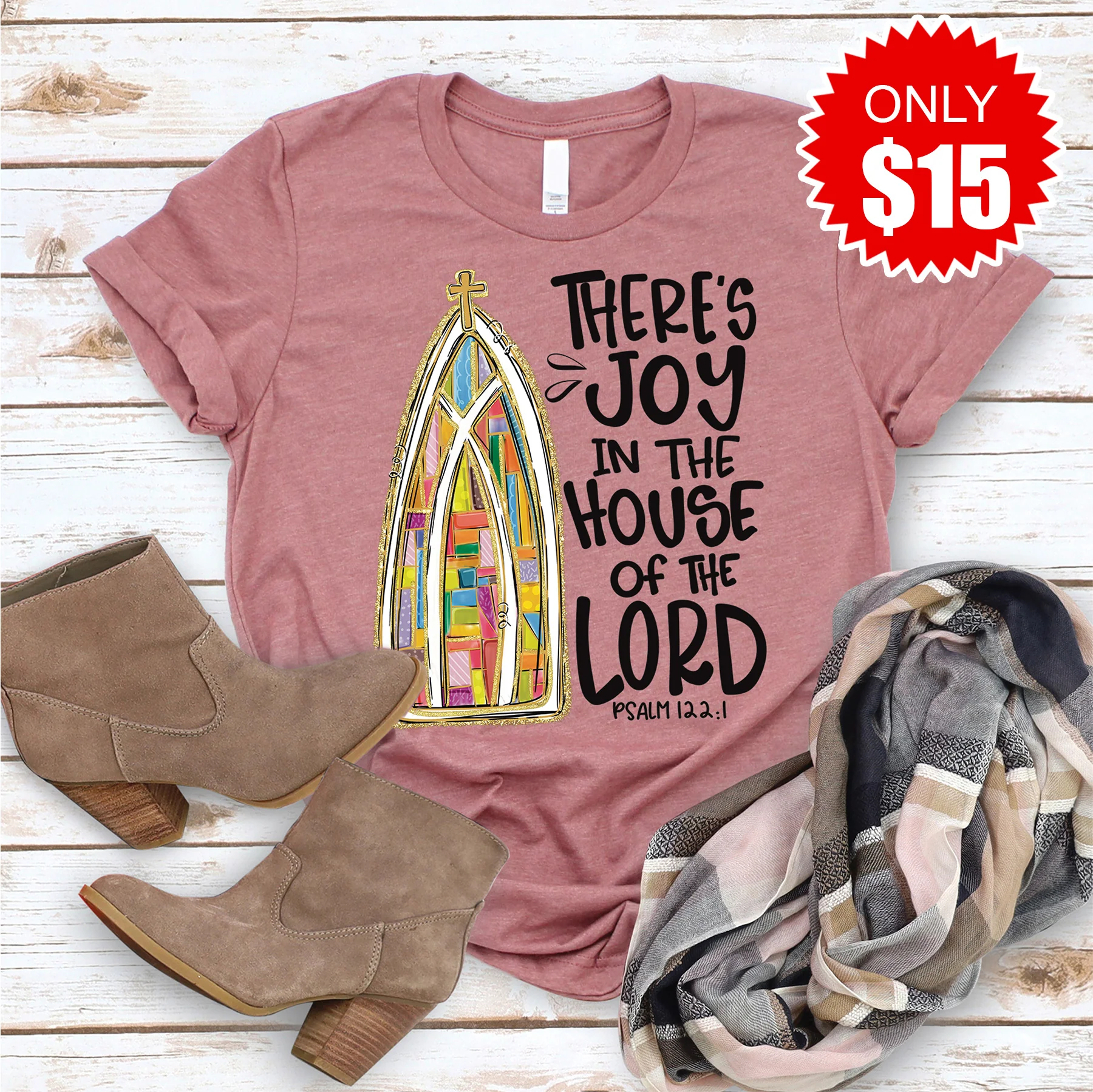 There’s Joy in the House Tee - Heather Mauve - 15