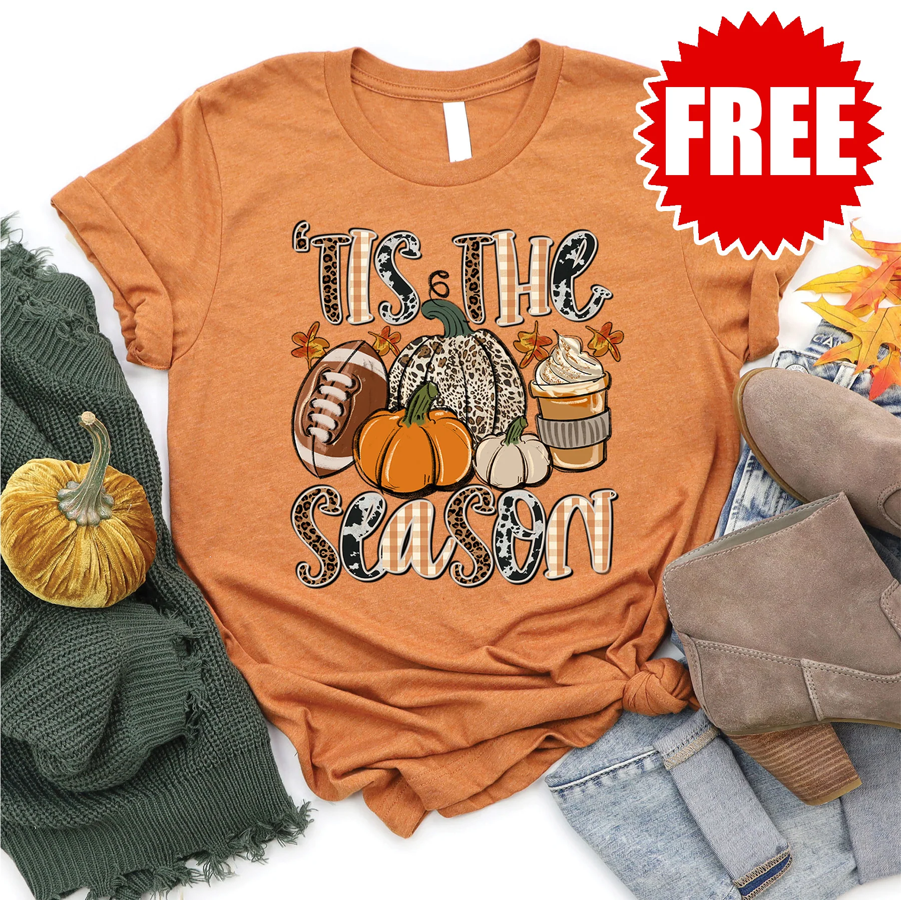 Tis The Season Tee - Heather Autumn - 0