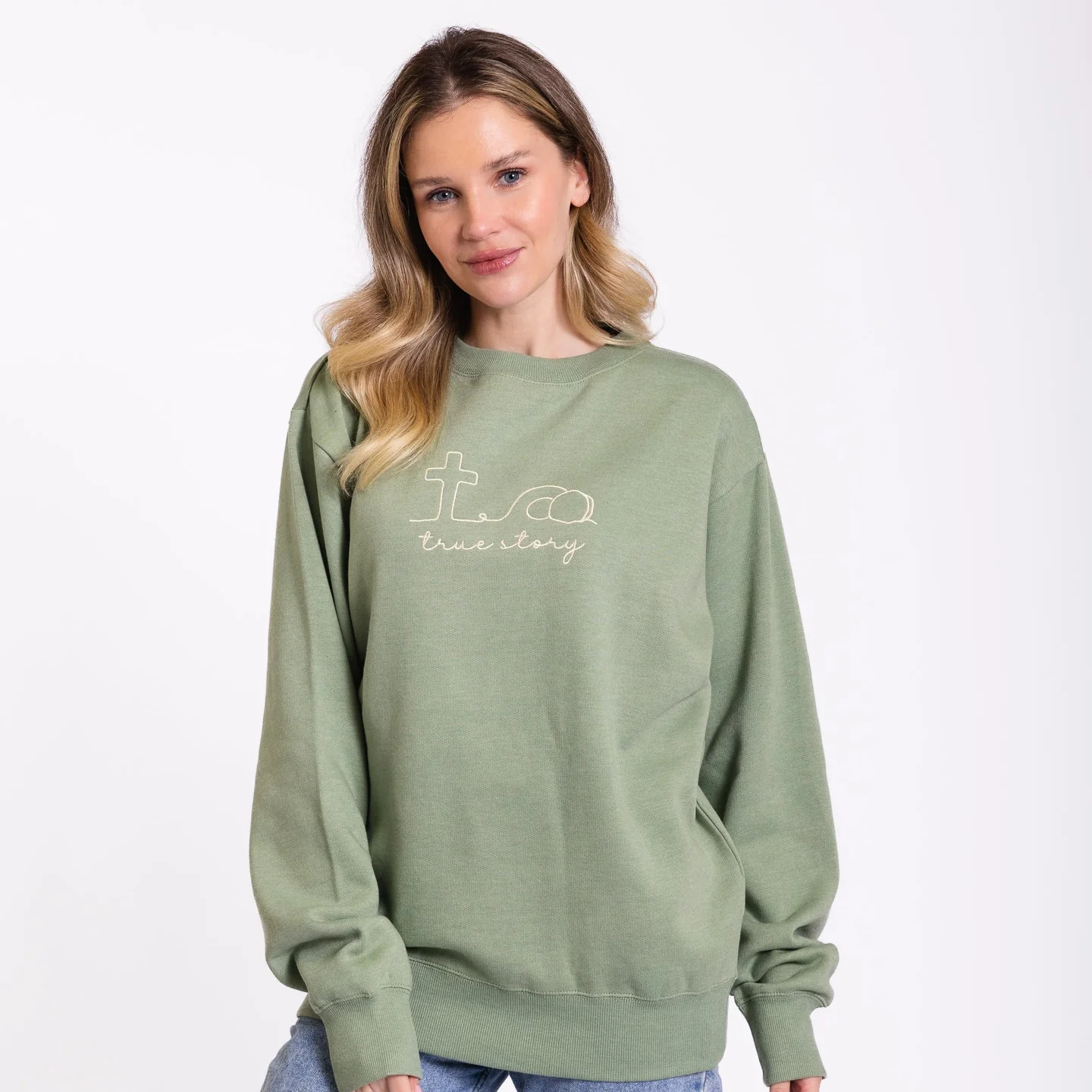 Embroidered True Story Sweatshirt - Image 2