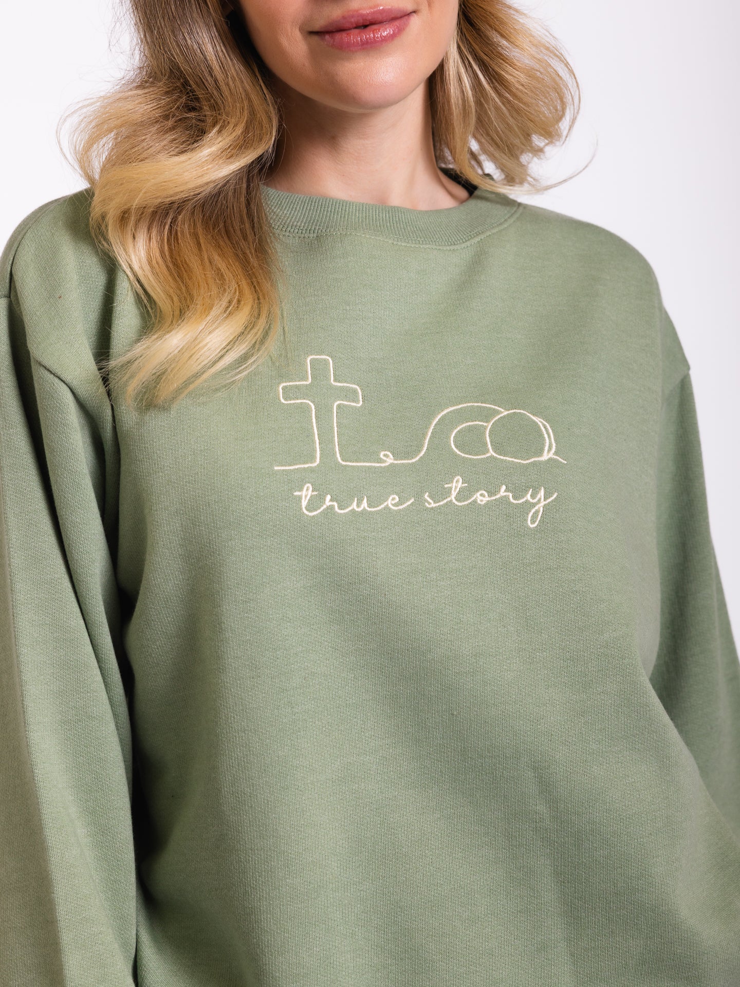 Embroidered True Story Sweatshirt - Image 4