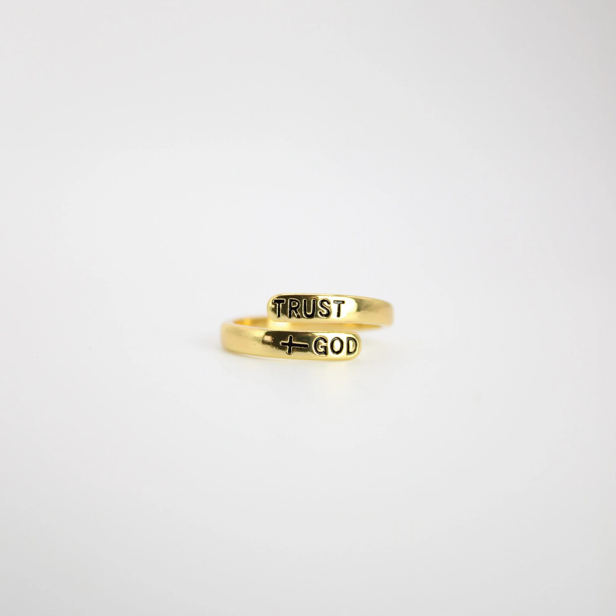 Trust God Gold Plated Brass Ring - Image 2