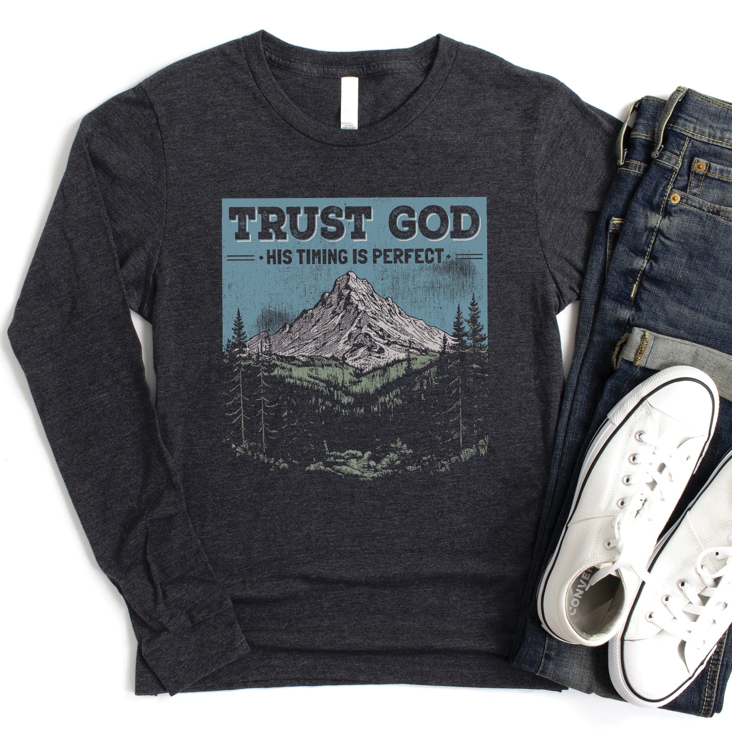 Trust God Men's Long Sleeve - Image 2