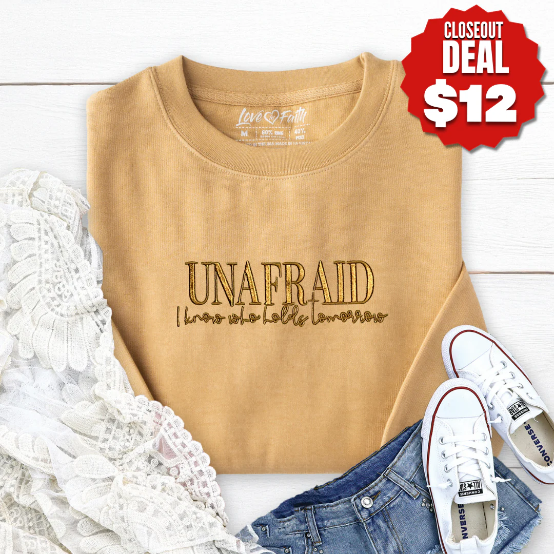 Unafraid Embroidered Crewneck Sweatshirt