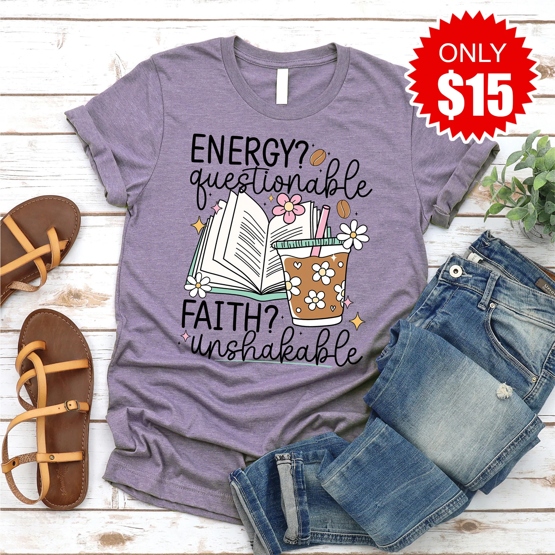 Unshakable Tee - Heather Deep Purple - 15