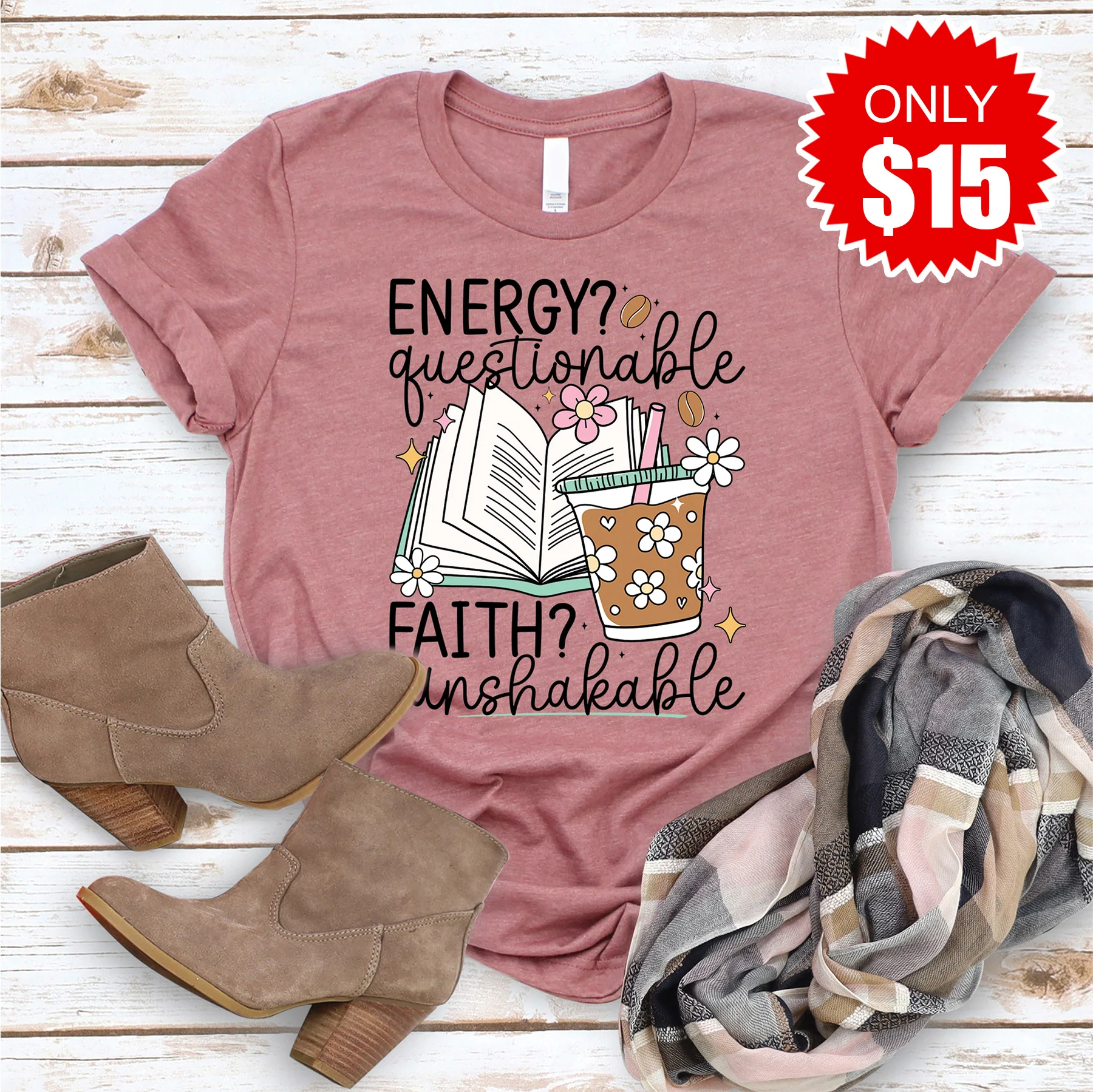 Unshakable Tee - Heather Mauve - 15