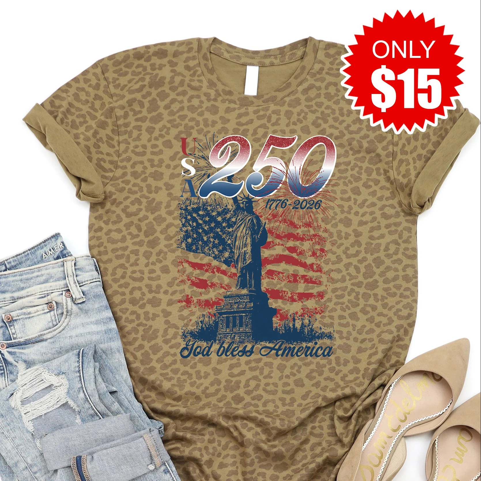 USA 250 Tee - Brown Leopard - 15