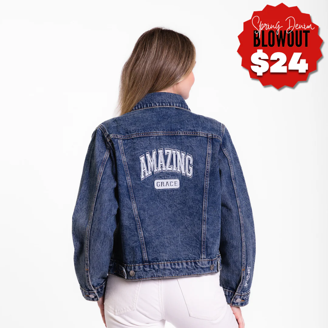 Vintage Washed Amazing Grace Denim Jacket