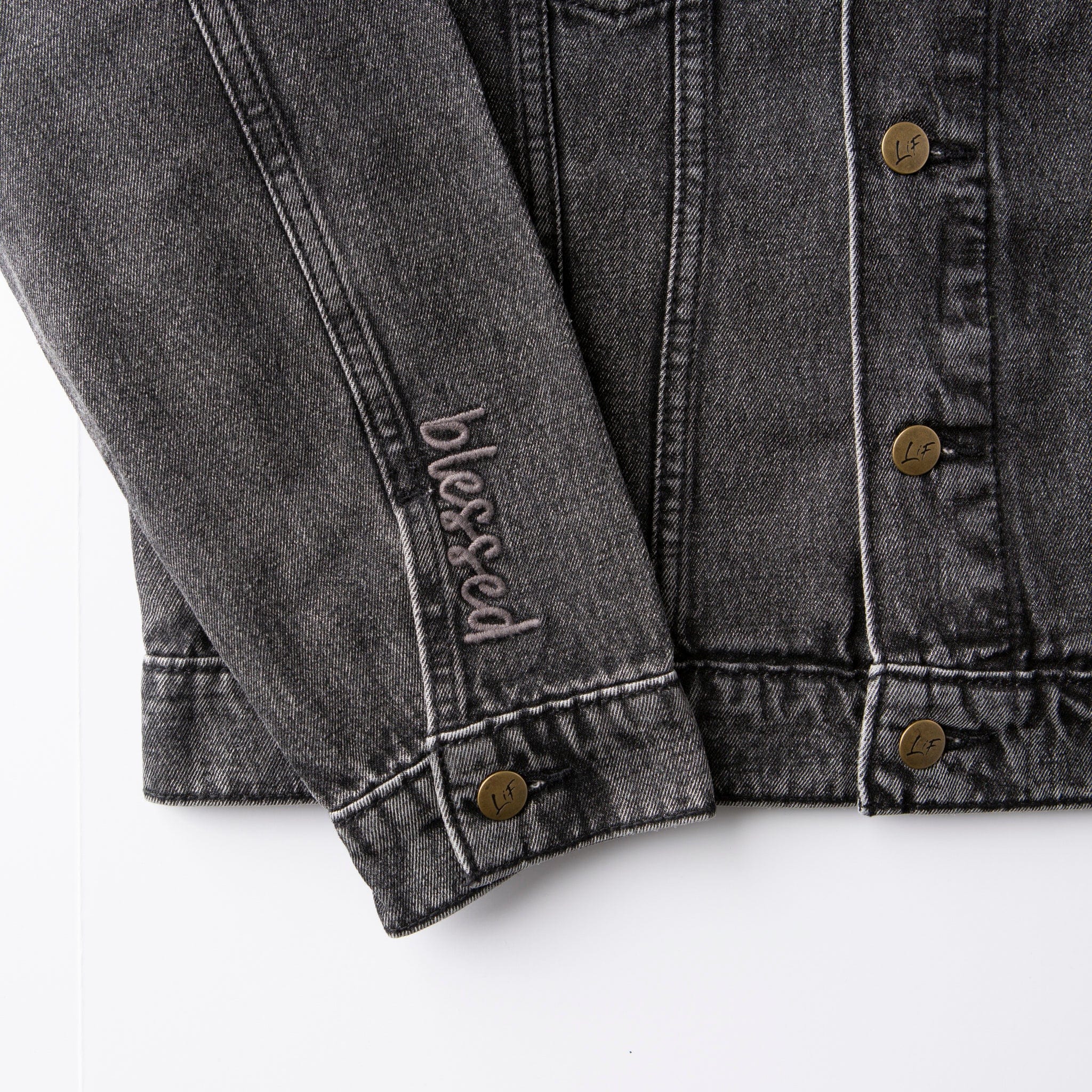 Vintage Washed Blessed Denim Jacket - Image 2