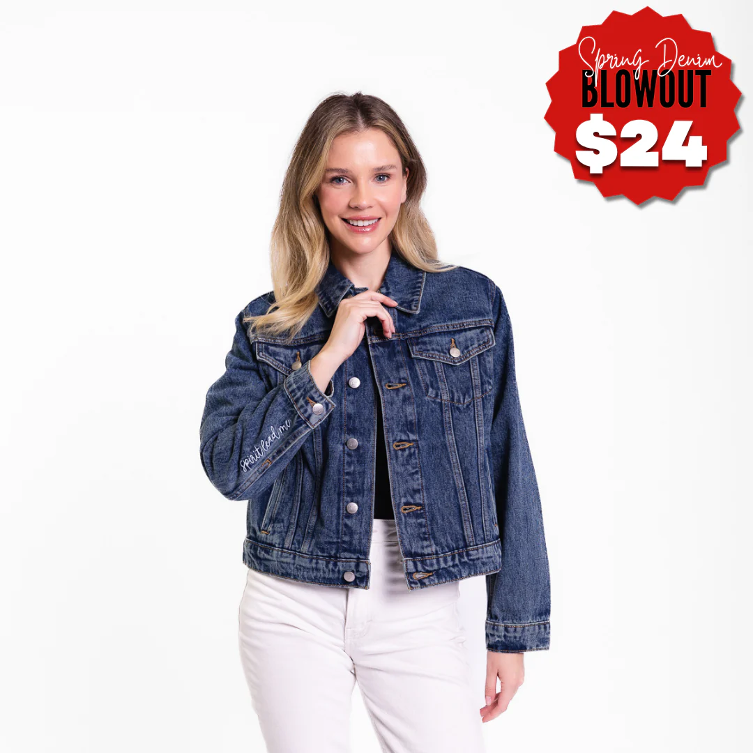 Vintage Washed Spirit Lead Me Denim Jacket