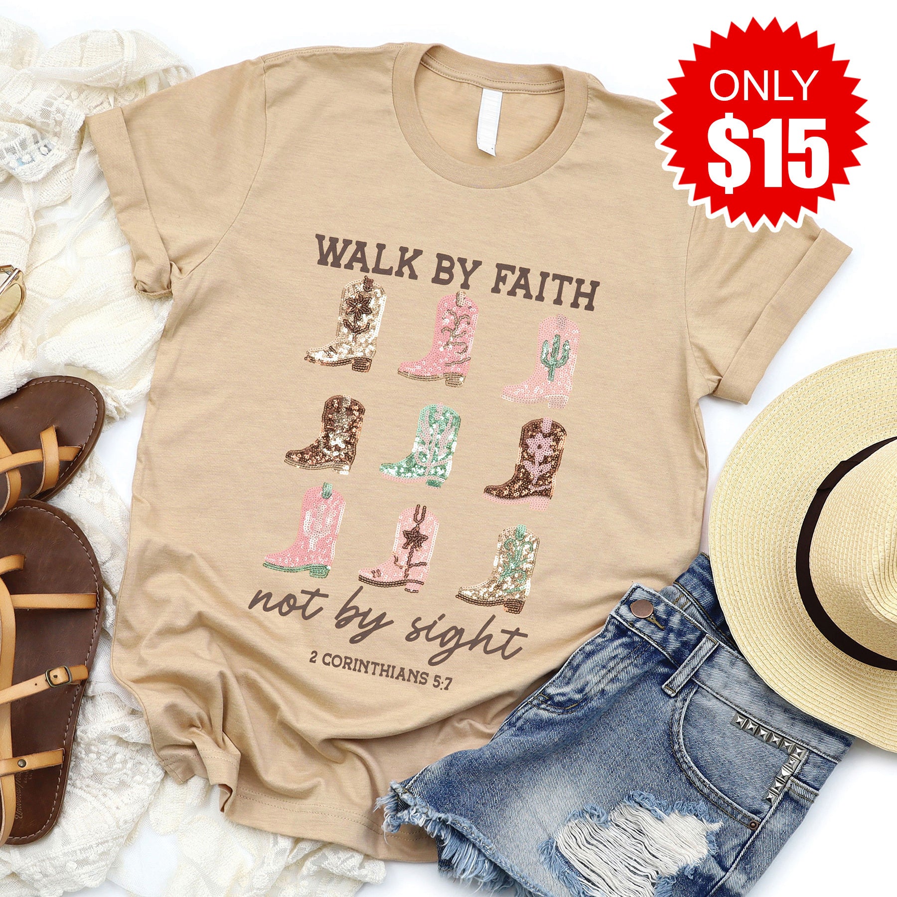 Embellished Walk by Faith Sequin Tee - 15