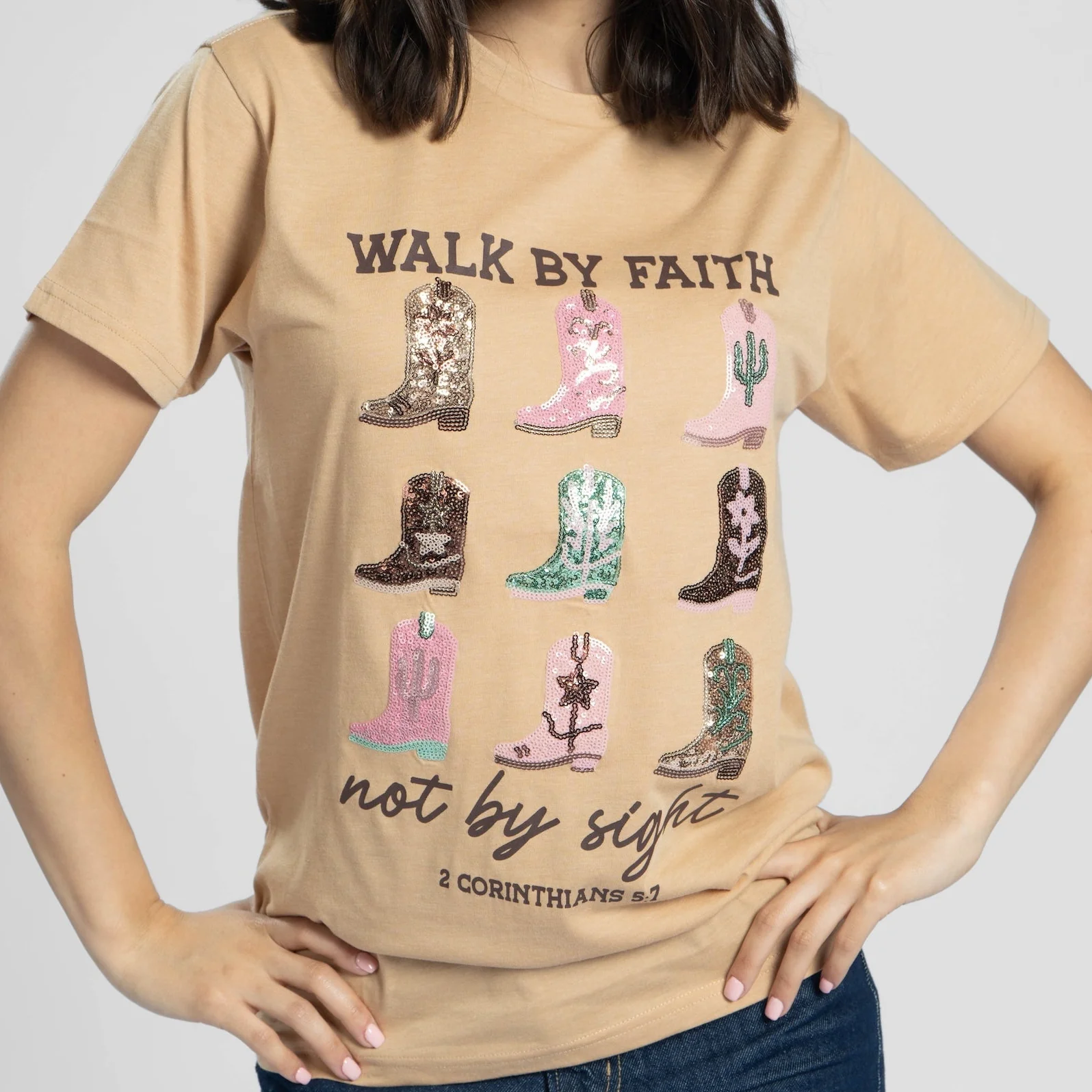 Embellished Walk by Faith Sequin Tee - Image 2