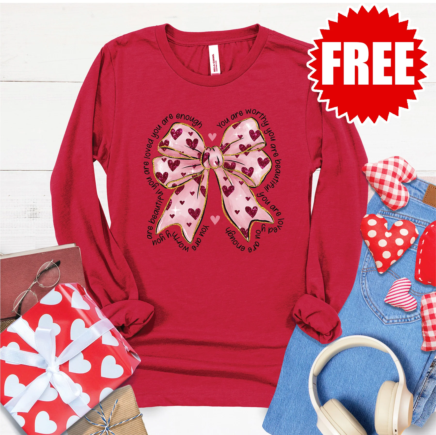 You Are Worthy Bow Long Sleeve - 0